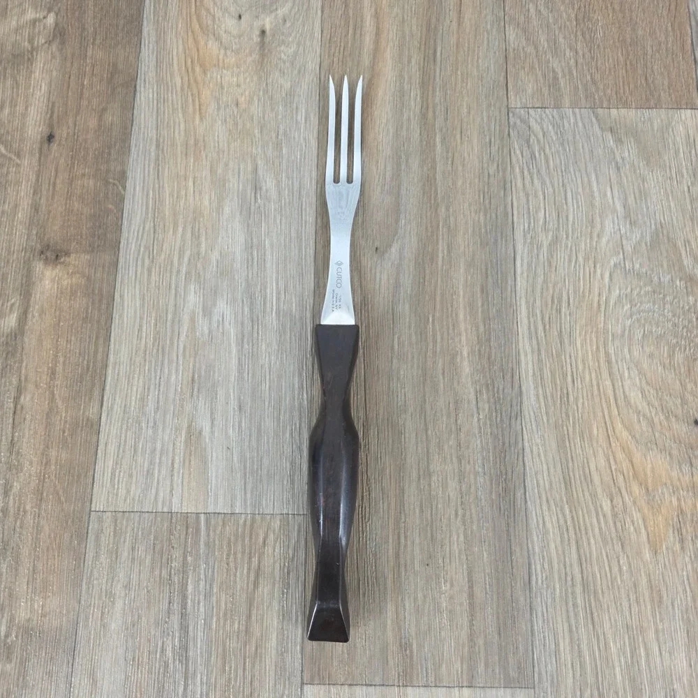 Cutco 1726 KA Carving Fork‎ Brown Ergonomic Handle Made in USA Stainless Steel